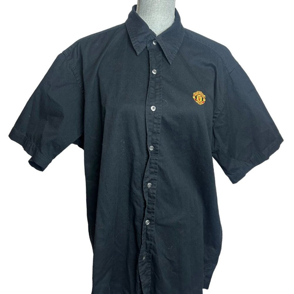 Manchester United Men's Button Up Shirt Black - Size Extra Large